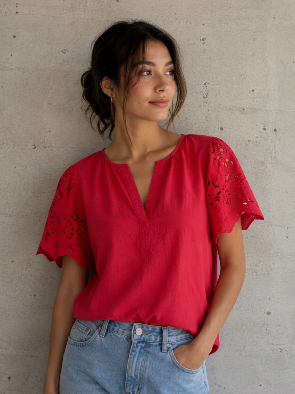 Crown & Ivy Hot Pink Blouse